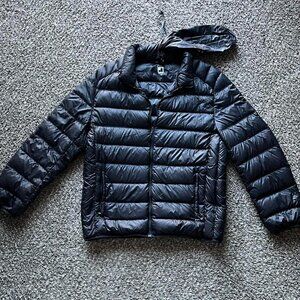 Black Goose Down Puffer Jacket JCPenney's Mens Large Gorpcore Grunge Winter Coat